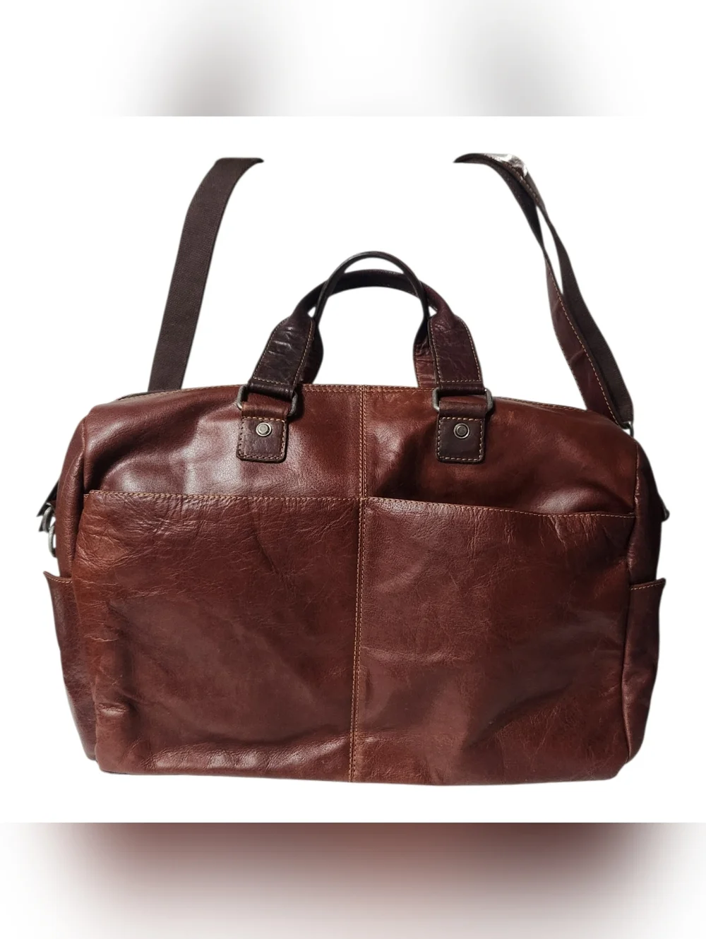 Jack Georges Voyager Buffalo Leather Weekender Duffle Bag Large 22